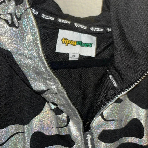 NWT Tipsy Elves Skeleton Shimmer Onesie‎ - Picture 6 of 6